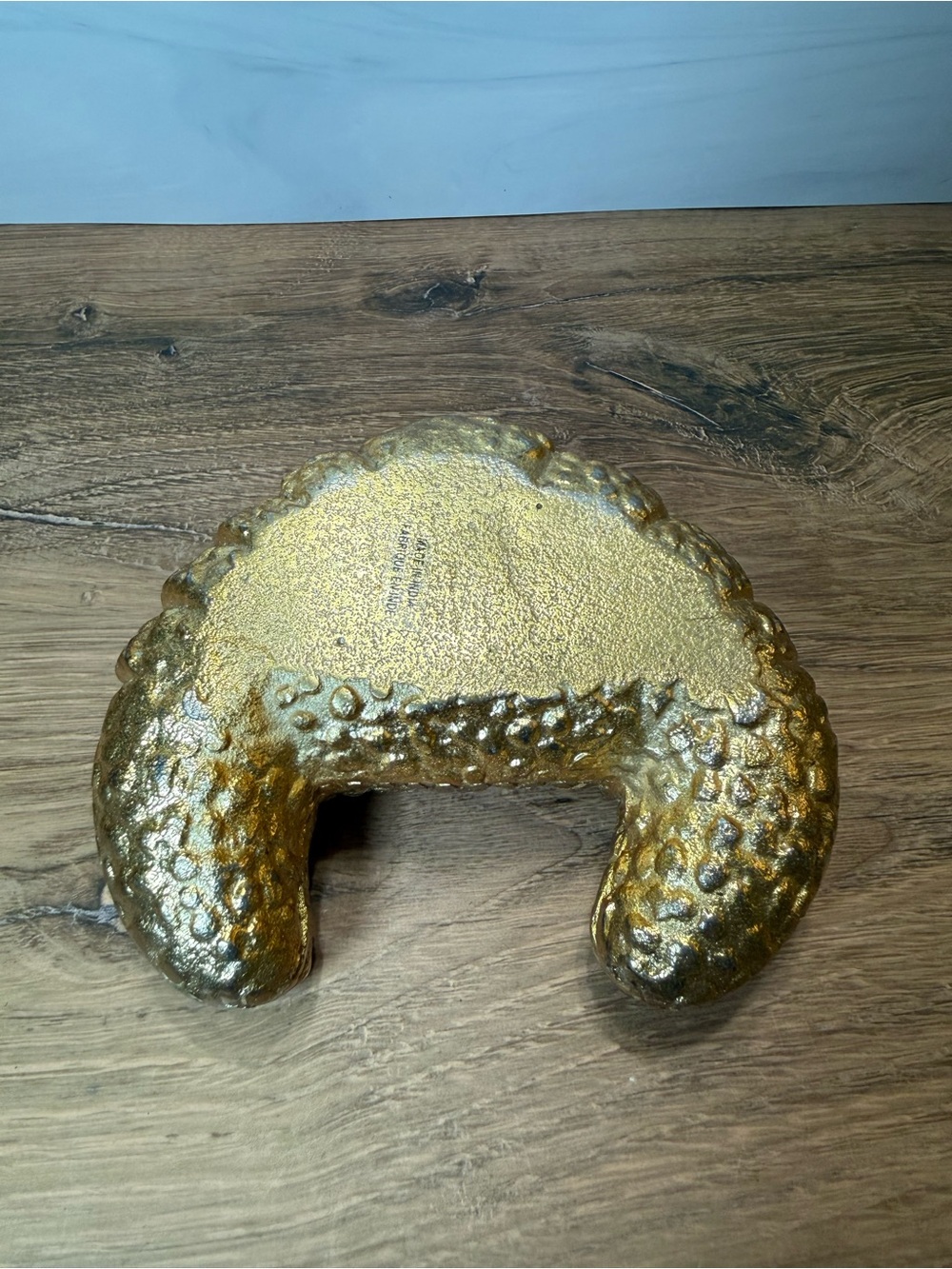Anthropologie Gilded Croissant Trinket Box Gold Metal Jewelry Dish - Picture 2 of 4